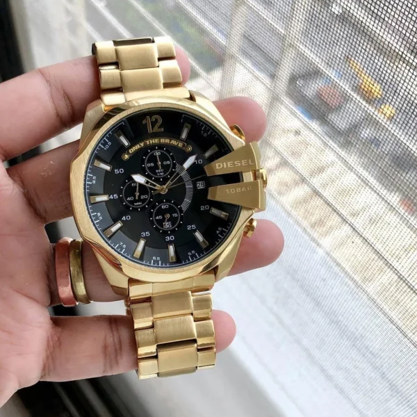 First Copy Diesel 10 Bar Black Dial DZ4318 Mega Chief