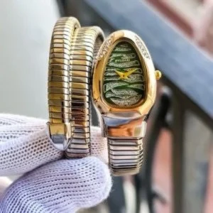 Bvlgari Watch Darcy Two Tune Diamond Green For Women (CS141)