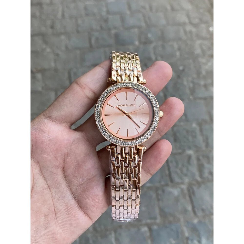 Classy Rose Gold Michael Kors Watch For Women (SG-754) – Crystal Bezel | Premium First Copy - Image 2