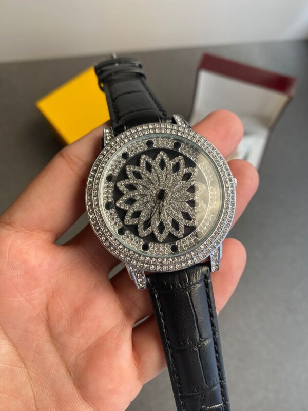Luxurious Diamond Spinner Leather Watch (SG-902)