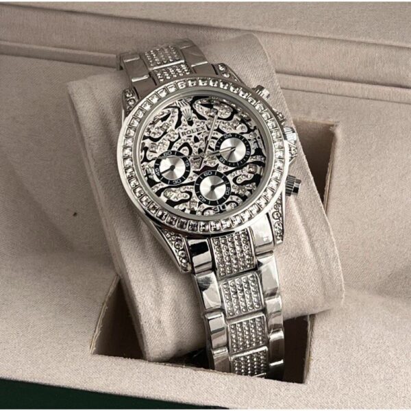 Men’s Rolex Watch Diamond Tiger Stainless Steel Edition Watch (SG-187) - Image 2
