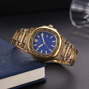 Patek Philippe Watch Gold Blue For Men (SG-356)