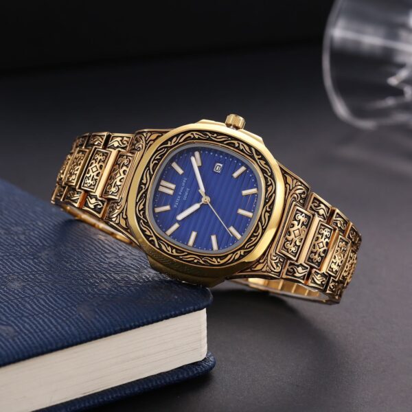 Patek Philippe Watch Gold Blue For Men (SG-356)