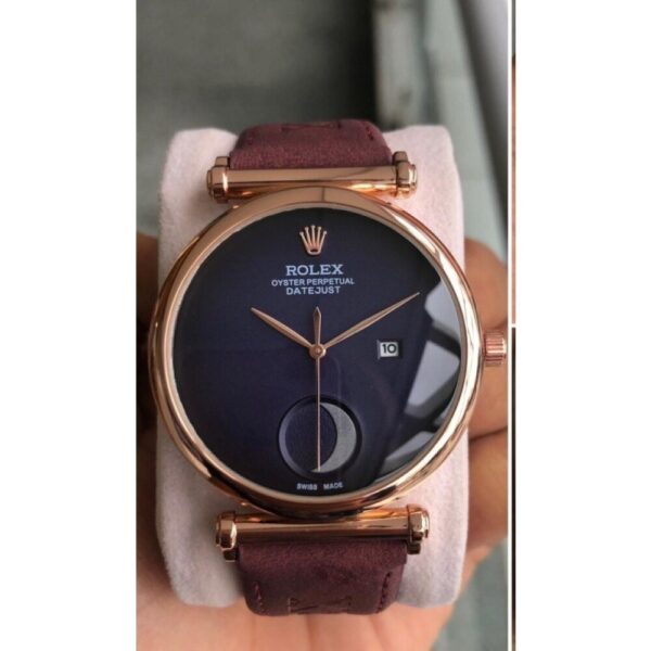 Premium Men Rolex Watch, Leather Strap (SG-23)