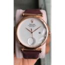 Premium Rolex Watch with Date Function, Leather Strap (SG-24)