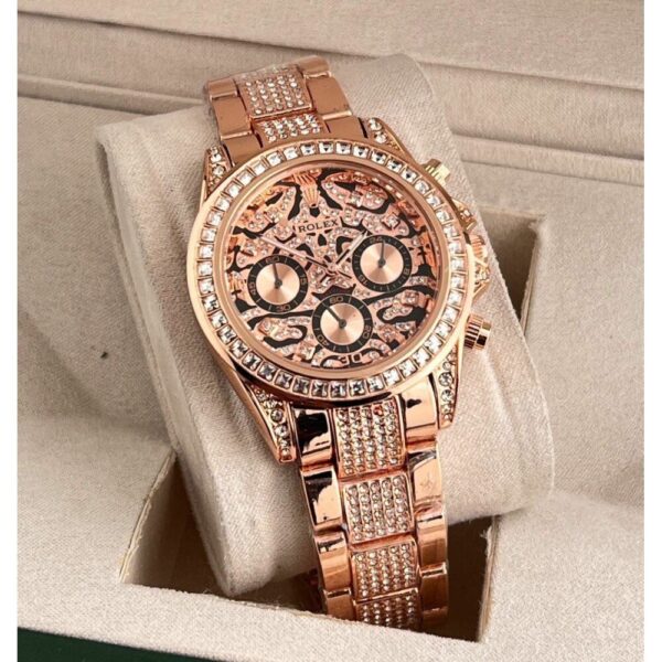 Rolex Watch Rose Gold Tiger Stainless Steel Edition Watch (SG-204) - Image 2