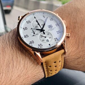 Tag Heauer Brown leather Chronograph Working Watch For Men (SG-56)